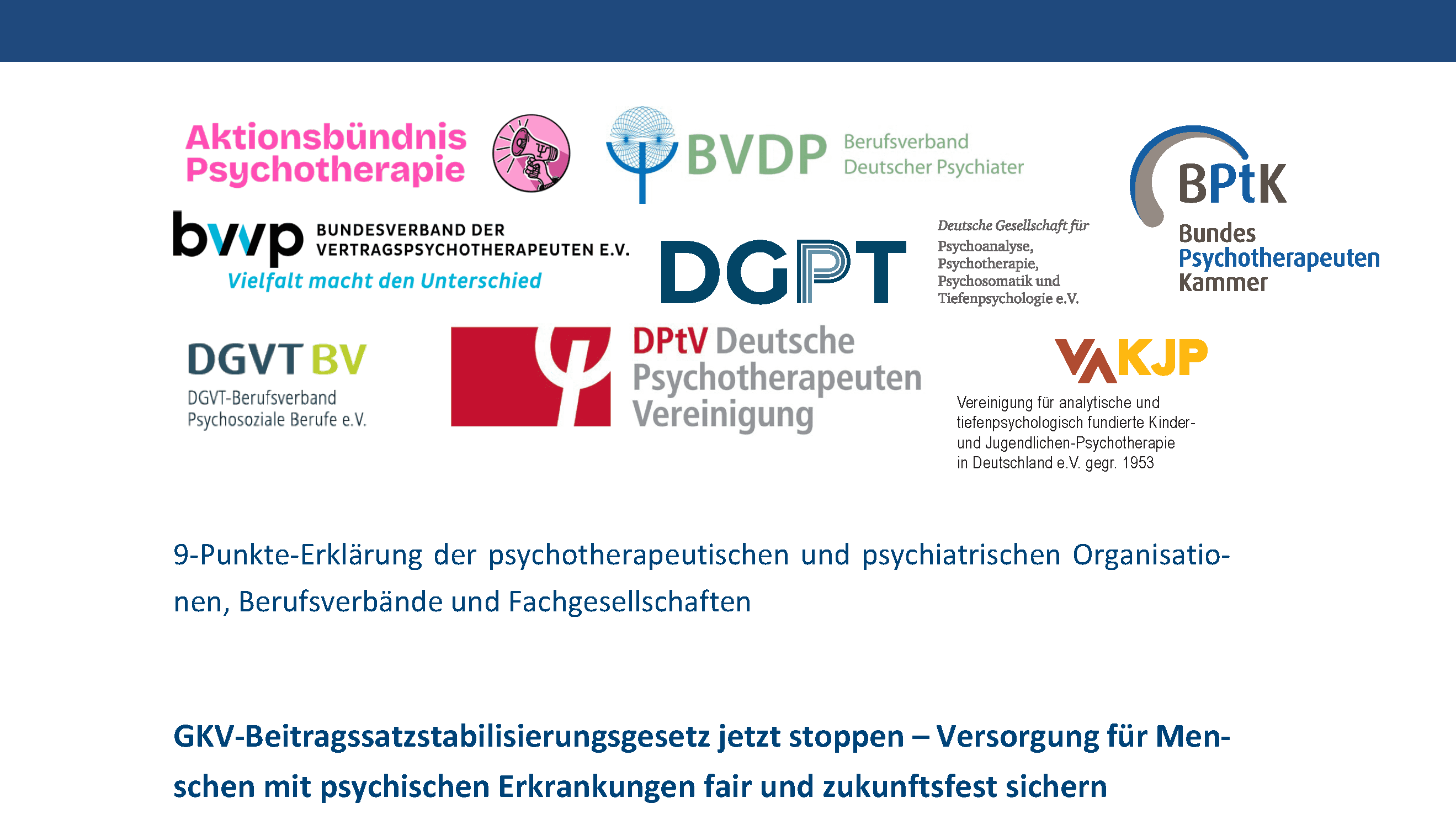 9-Punkte-Erklärung - GKV- Beitragssatzstabilisierungsgesetz